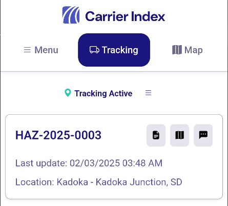 Mobile app screenshot